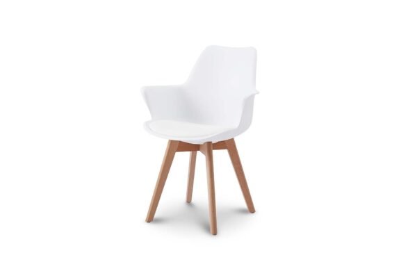 Atherton White MDF 1.8M Modern Scandinavian Dining Table with 4 Arturo Modern Scandinavian Dining Chairs Set - Image 4