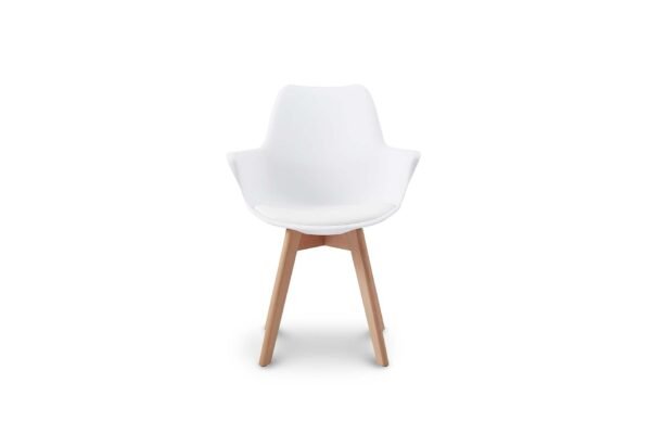 Atherton White MDF 1.8M Modern Scandinavian Dining Table with 4 Arturo Modern Scandinavian Dining Chairs Set - Image 5