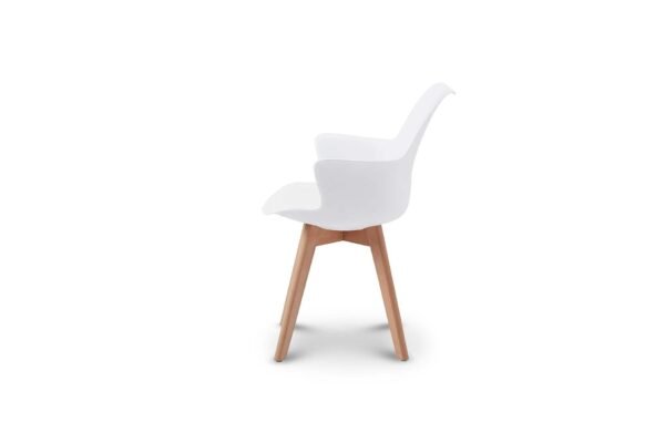 Atherton White MDF 1.8M Modern Scandinavian Dining Table with 4 Arturo Modern Scandinavian Dining Chairs Set - Image 6