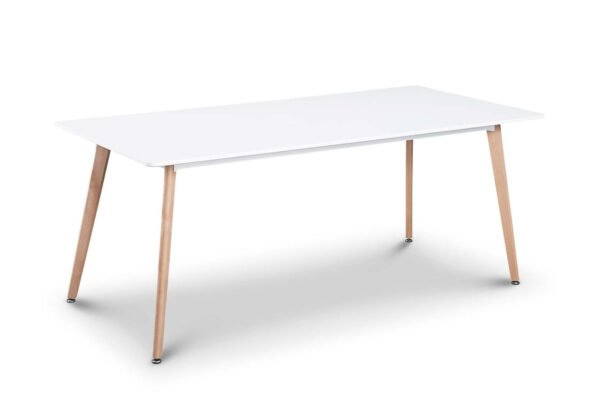 Atherton White MDF 1.8M Modern Scandinavian Dining Table - Image 2