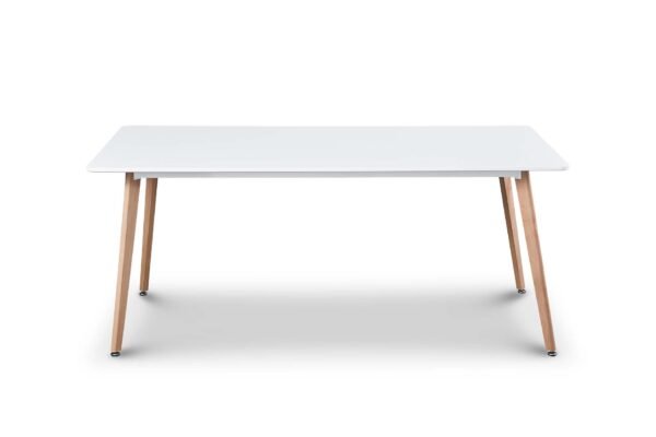 Atherton White MDF 1.8M Modern Scandinavian Dining Table - Image 3
