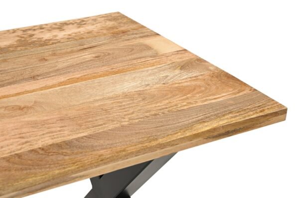 Solid Mango Wood Brooklyn 1.6M Dining Table with Metal Legs - Image 5