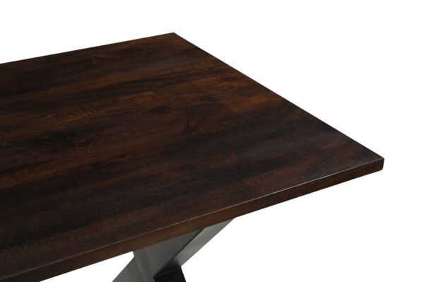 Solid Mango Wood Dark Walnut Bronx 1.6M Dining Table with 4 Faux Leather Suede Fiorelli Dining Chairs Set - Image 5