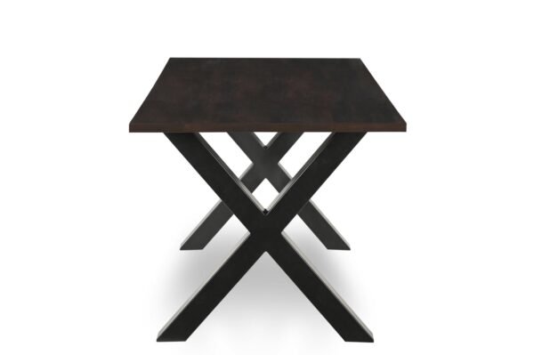 Solid Mango Wood Dark Walnut Bronx 1.6M Dining Table with 4 Faux Leather Suede Fiorelli Dining Chairs Set - Image 4