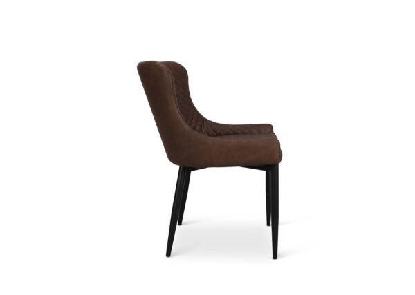 Real Wood Veneer Francisville 1.6/2.2M Extendable Dining Table with Dark Brown Faux Leather Rockport Dining Chairs Set - Image 17