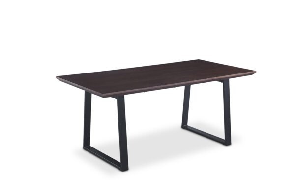 Real Wood Veneer Dark Walnut Ethan 1.8M Dining Table with Faux Leather Emilio Chairs Set - Image 3