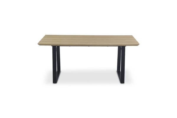 Real Wood Veneer Light Oak Ethan 1.8M Dining Table with Faux Leather Emilio Dining Chairs Set - Image 3