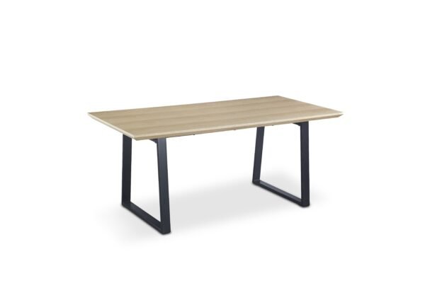 Real Wood Veneer Light Oak Ethan 1.8M Dining Table with Teddy Boucle Emilio Chairs Set - Image 2
