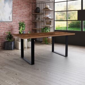 Solid Mango Wood Franklin 1.6M Dining Table with Metal Legs