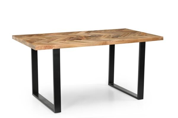 Solid Mango Wood Franklin 1.6M Dining Table with Metal Legs - Image 6
