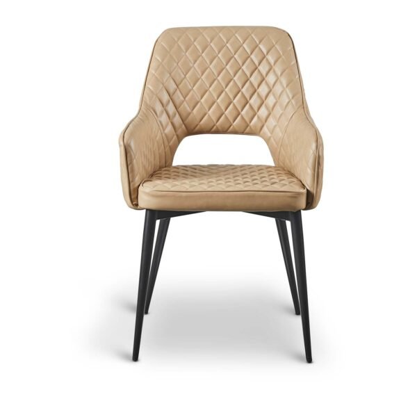 Faux Leather Light Tan Caruso Dining Chair - Set of 2 - Image 2