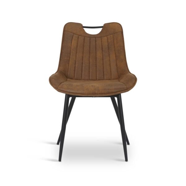 Solid Mango Wood Dark Walnut Bronx 1.6M Dining Table with 4 Faux Leather Suede Fiorelli Dining Chairs Set - Image 6