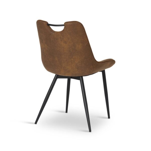 Solid Mango Wood Dark Walnut Bronx 1.6M Dining Table with 4 Faux Leather Suede Fiorelli Dining Chairs Set - Image 9