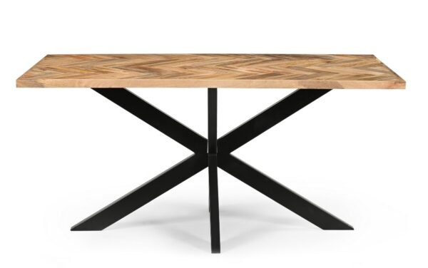 Solid Mango Wood Hudson 1.6M Dining Table with Metal Legs - Image 4