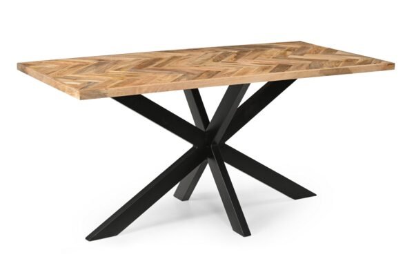 Solid Mango Wood Hudson 1.6M Dining Table with Metal Legs - Image 3