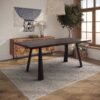 Real Wood Veneer Logan 1.8M Dining Table with Metal Legs