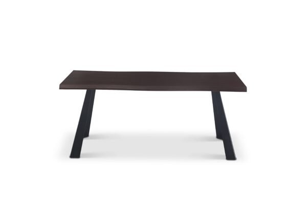 Real Wood Veneer Dark Walnut Logan 1.8M Dining Table with 6 Faux Leather Light Tan Elmo Chairs Set - Image 3
