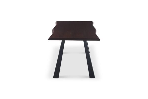 Real Wood Veneer Dark Walnut Logan 1.8M Dining Table with 6 Faux Leather Light Tan Elmo Chairs Set - Image 4
