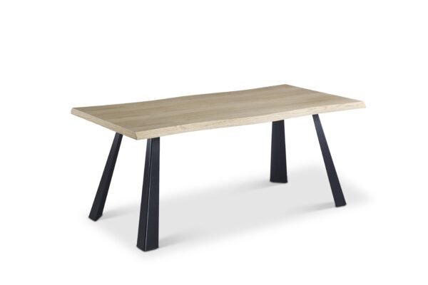 Real Wood Veneer Light Oak Logan 1.8M Dining Table with 6 Fabric Teddy Boucle Fausto Dining Chairs Set - Image 3