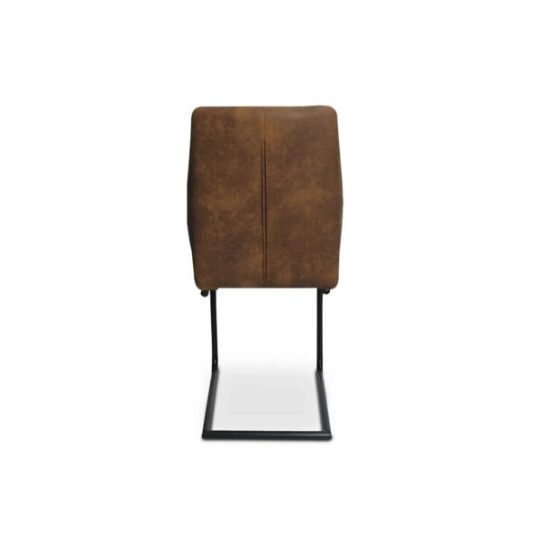 Solid Dark Walnut Mango Wood Arlington 1.6M Dining Table with Faux Leather Suede Brown Renzo Chairs Set - Image 9
