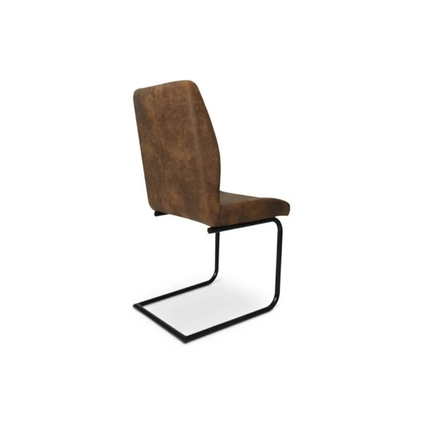 Solid Dark Walnut Mango Wood Arlington 1.6M Dining Table with Faux Leather Suede Brown Renzo Chairs Set - Image 8