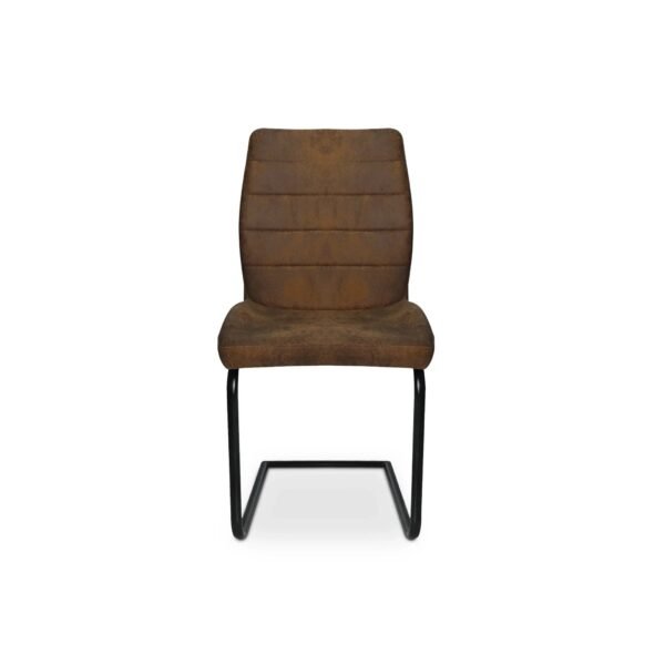 Solid Dark Walnut Mango Wood Arlington 1.6M Dining Table with Faux Leather Suede Brown Renzo Chairs Set - Image 5