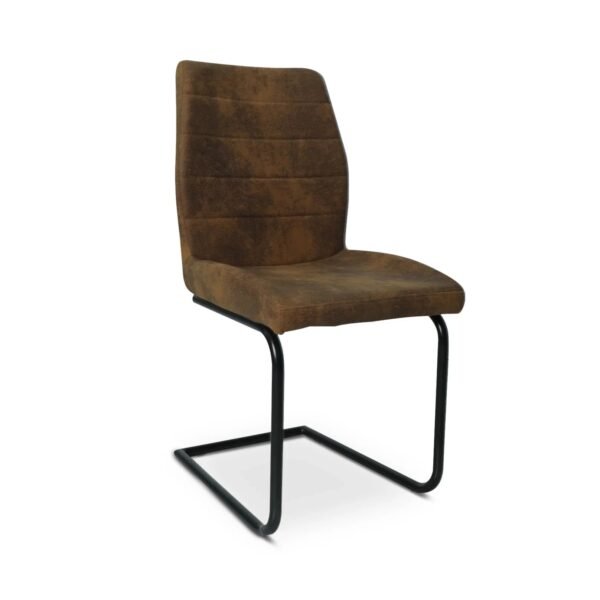 Solid Dark Walnut Mango Wood Arlington 1.6M Dining Table with Faux Leather Suede Brown Renzo Chairs Set - Image 6