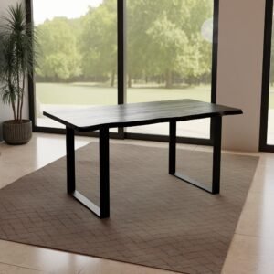 Solid Acacia Wood Manhattan 1.6M Dining Table with Metal Legs