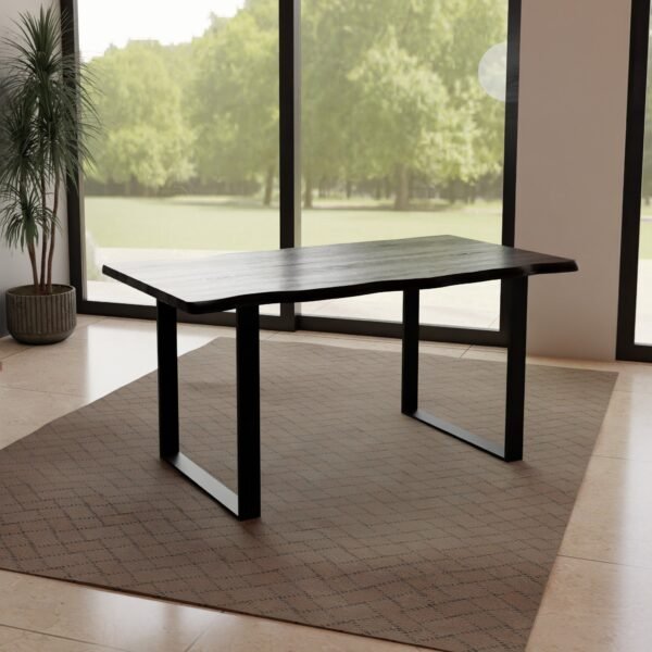 Solid Acacia Wood Manhattan 1.6M Dining Table with Metal Legs