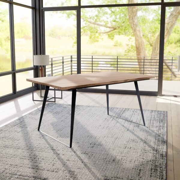 Real Wood Veneer Carmel 1.6M/2.15M Extendable Dining Table with Metal Legs - Image 12