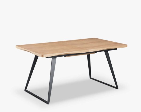 Real Wood Veneer Carmel 1.6M/2.15M Extendable Dining Table with Metal Legs - Image 11