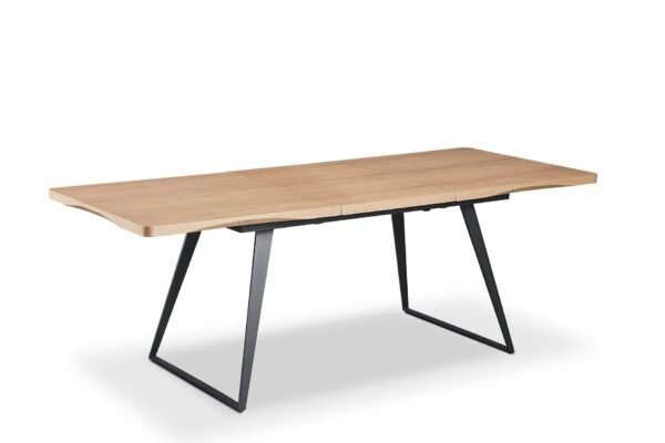 Real Wood Veneer Carmel 1.6M/2.15M Extendable Dining Table with Metal Legs - Image 13