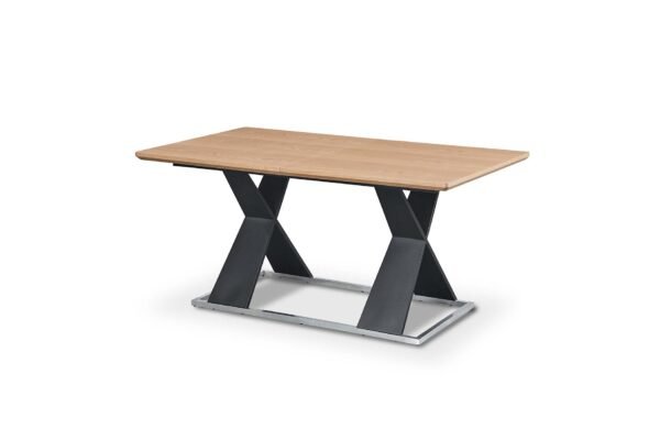 Real Wood Veneer Francisville 1.6M/2.2M Extendable Dining Table with Metal Legs - Image 11