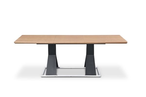 Real Wood Veneer Francisville 1.6M/2.2M Extendable Dining Table with Metal Legs - Image 14