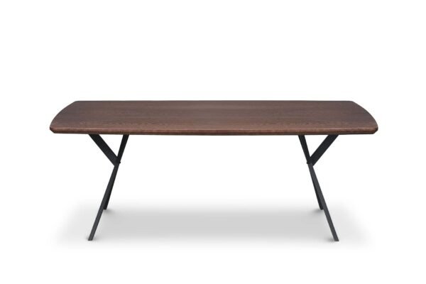 Real Wood Veneer Berkeley 2M Dining Table with Metal Legs - Image 3