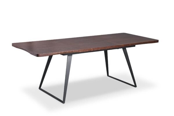 Real Wood Veneer Carmel 1.6M/2.15M Extendable Dining Table with Metal Legs - Image 3
