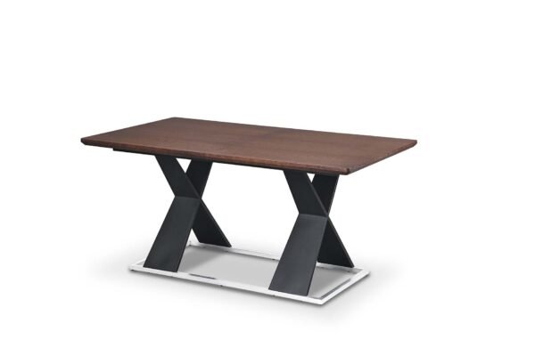 Real Wood Veneer Francisville 1.6M/2.2M Extendable Dining Table with Metal Legs - Image 2