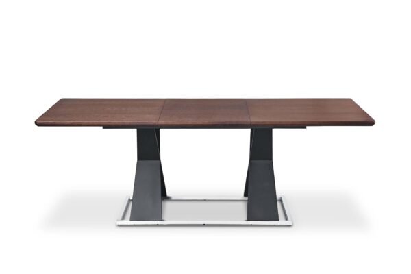Real Wood Veneer Francisville 1.6M/2.2M Extendable Dining Table with Metal Legs - Image 4