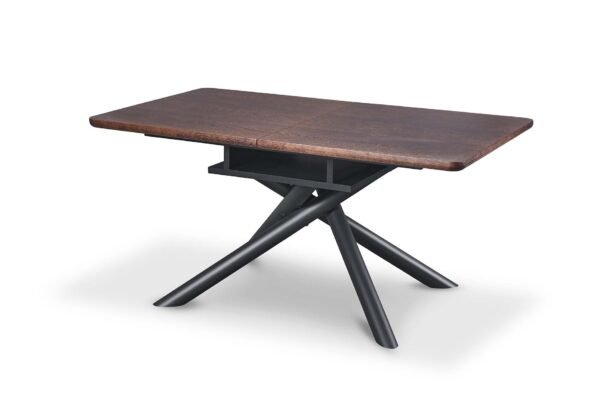 Real Wood Veneer Galena 1.6M/2M Extendable Dining Table with Metal Legs - Image 2