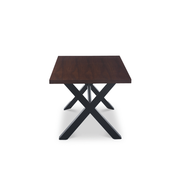 Real Wood Veneer Jayden 1.6M Dining Table with 4 Faux Leather Suede Fiorelli Dining Chairs Set - Image 5