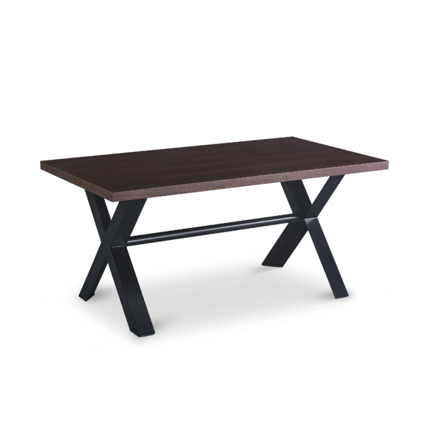 Real Wood Veneer Jayden 1.6M Dining Table with Metal Legs - Image 3