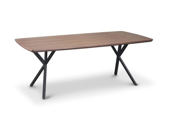 Real Wood Veneer Light Walnut Berkeley 2M Dining Table with Velvet Brando Chairs Dining Set - Image 30