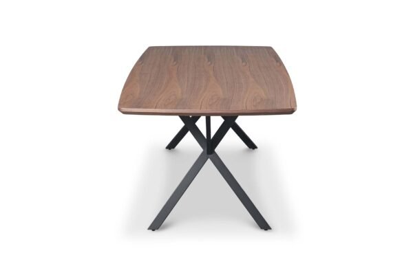Real Wood Veneer Light Walnut Berkeley 2M Dining Table with Velvet Brando Chairs Dining Set - Image 31