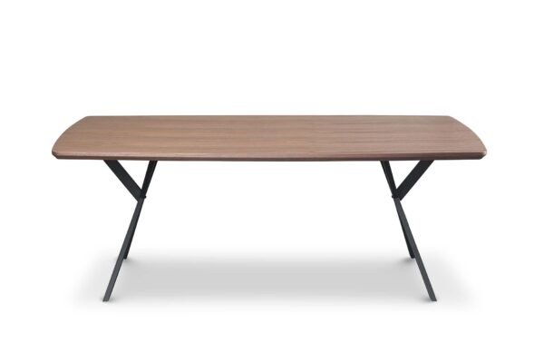 Real Wood Veneer Light Walnut Berkeley 2M Dining Table with Velvet Brando Chairs Dining Set - Image 32
