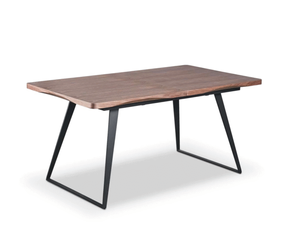 Real Wood Veneer Carmel 1.6M/2.15M Extendable Dining Table with Metal Legs - Image 6