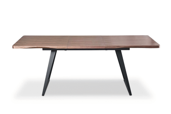 Real Wood Veneer Carmel 1.6M/2.15M Extendable Dining Table with Metal Legs - Image 9
