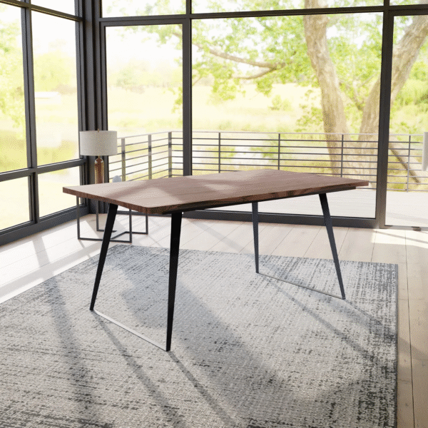 Real Wood Veneer Carmel 1.6M/2.15M Extendable Dining Table with Metal Legs - Image 7