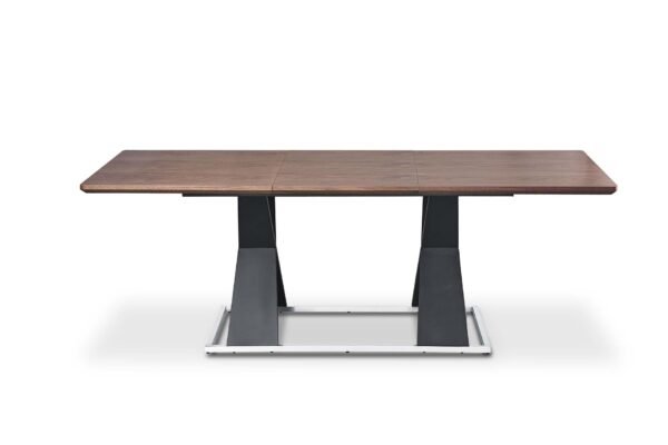 Real Wood Veneer Francisville 1.6M/2.2M Extendable Dining Table with Metal Legs - Image 9