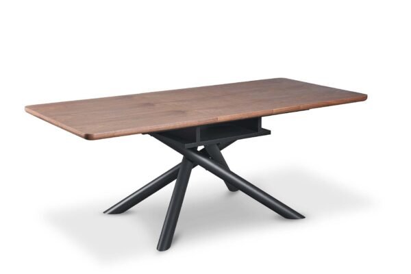 Real Wood Veneer Galena 1.6M/2M Extendable Dining Table with Metal Legs - Image 8