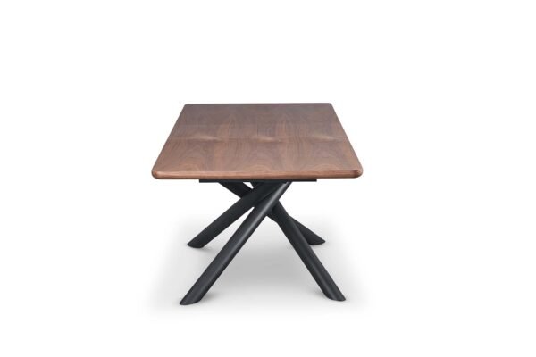 Real Wood Veneer Galena 1.6M/2M Extendable Dining Table with Metal Legs - Image 10